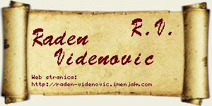 Raden Videnović vizit kartica